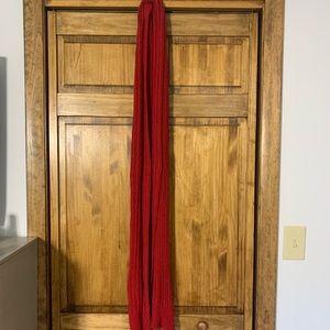 Long Red Knit Scarf